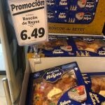 Cartelería engañosa sobre roscones de Reyes con nata detectada en unos de los supermercados