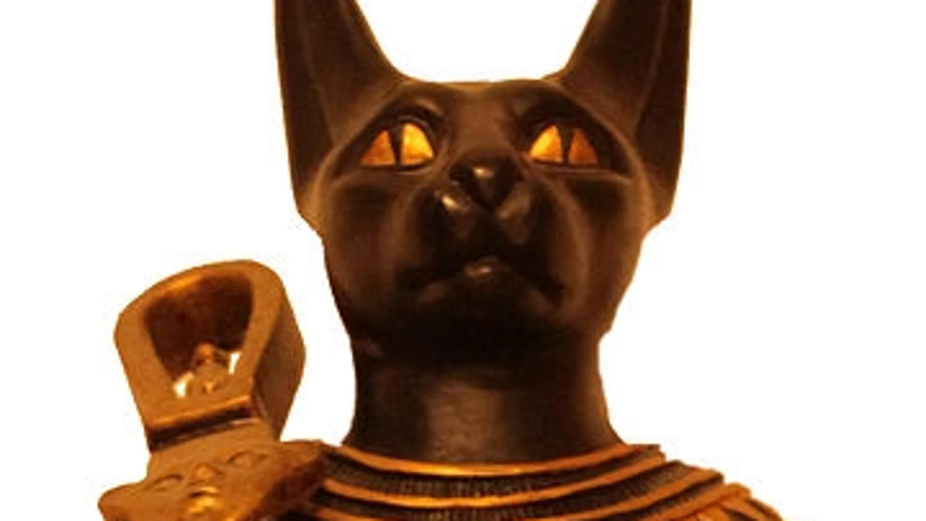 Diosa Bastet representada como una antigua dama egipcia con cabeza de gato