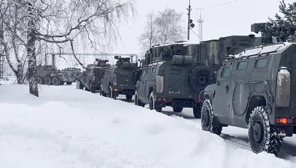 Tropas rusas enviadas para sofocar la revuelta en Kazajistán en enero de 2022