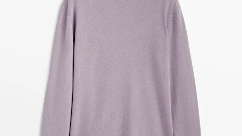 Jersey 100% cashmere de cuello redondo, de Massimo Dutti