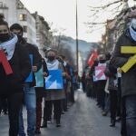 La red ciudadana de apoyo a los presos de ETA, Sare en la marcha del pasado 8 de enero