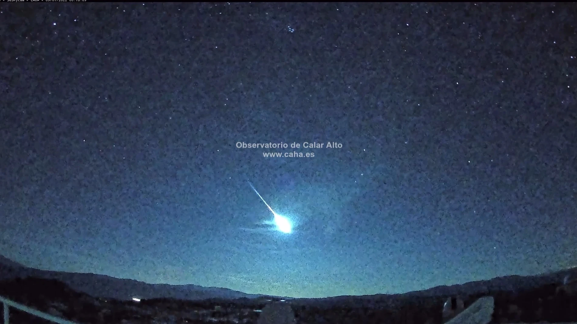 La bola de fuego detectada. OBSERVATORIO DE CALAR ALTO