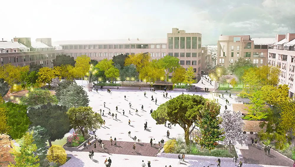 Recreación de la nueva plaza de la Remonta, en Tetuán