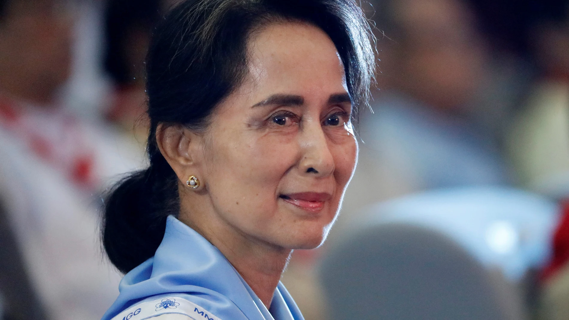 Yangon (Myanmar), 20/07/2019.- (FILE) - Myanmar State Counselor Aung San Suu Kyi wearing a Girl Scout uniform looks on during her swearing-in ceremony as chief of Myanmar scouts at the Yangon University Diamond Jubilee Hall in Yangon, Myanmar, 20 July 2019 (reissued 10 January 2022). Myanmar'Äôs ousted civilian leader Aung San Suu Kyi has been convicted of three criminal charges and sentenced to four years in prison in the second round of verdicts handed out by a court on 10 January 2022. (Birmania) EFE/EPA/NYEIN CHAN NAING