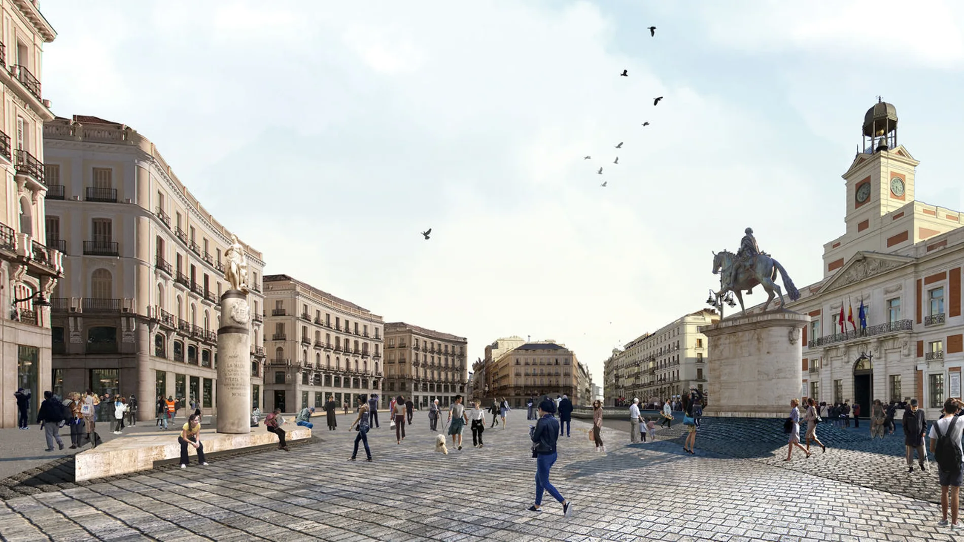 Recreación de la nueva Puerta del Sol