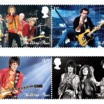 Ocho de los doce sellos lanzados en homenaje a los Rolling Stones son fotografías de conciertos de la banda