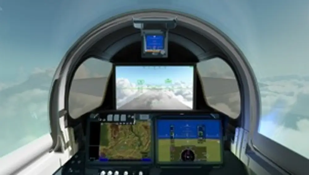 Recreación de la cabina del X-59 sin ventana frontal