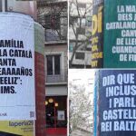 Carteles colgados por la entidad Plataforma per la Llengua