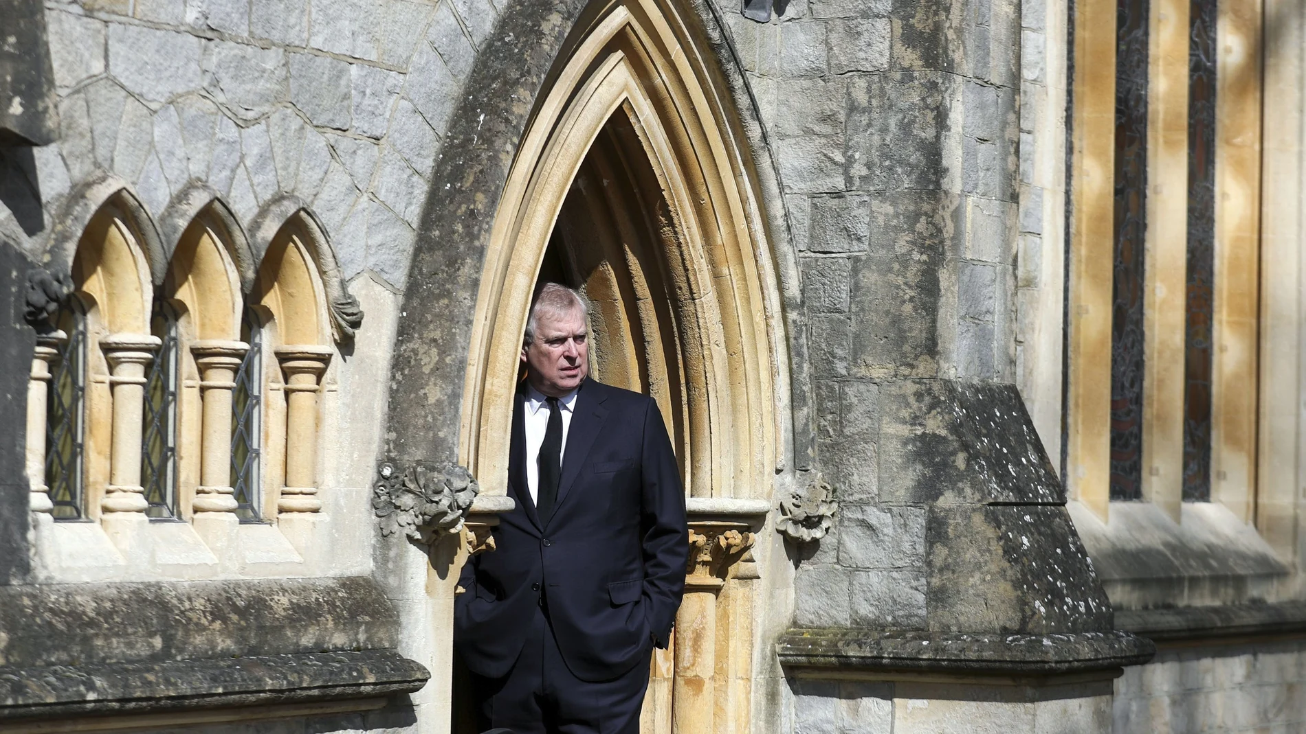 FILE - Britain's Prince Andrew attends the Sunday service at the Royal Chapel of All Saints at Royal Lodge, Windsor, following the death announcement of his father, Prince Philip, in England, Sunday, April 11, 2021.  U.S. District Judge Lewis A. Kaplan gave the green light Wednesday, Jan. 12, 2022 to a lawsuit against Prince Andrew by Virginia Giuffre,  who says he sexually abused her when she was 17. (Steve Parsons/Pool Photo via AP, File)