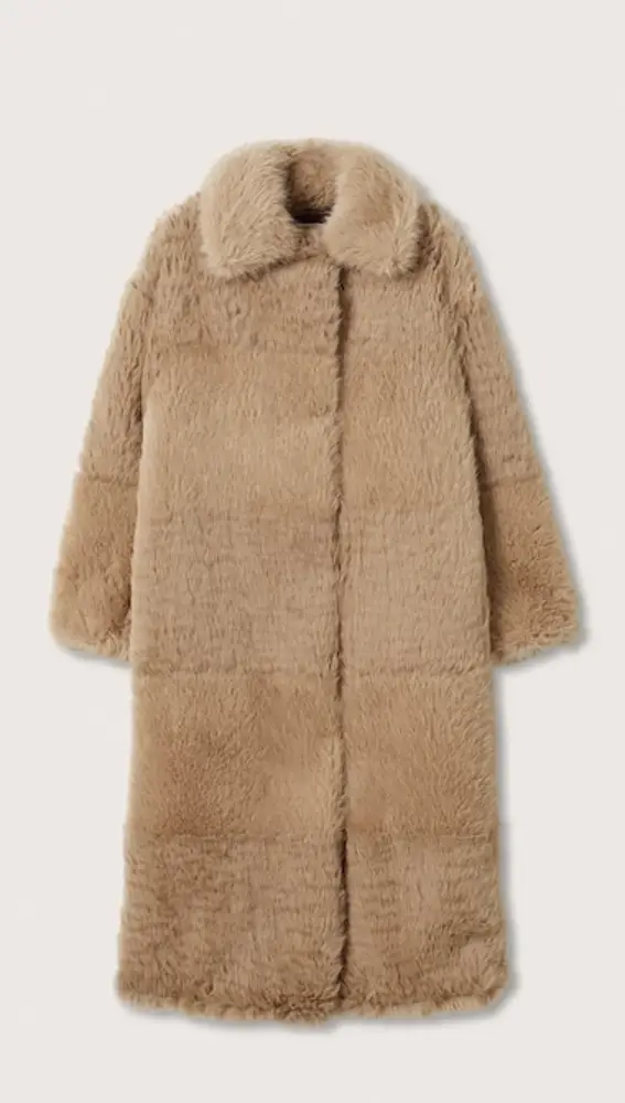Abrigo peluche camel.