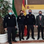 La comisaria de Alcalá de Guadaíra, Ana Cambón junto al comisario de Nervión, Francisco Carmona; el comisario de la BPPJ, Antonio Delgado; y el comisario de la BPSC, Francisco Domínguez, entre otros