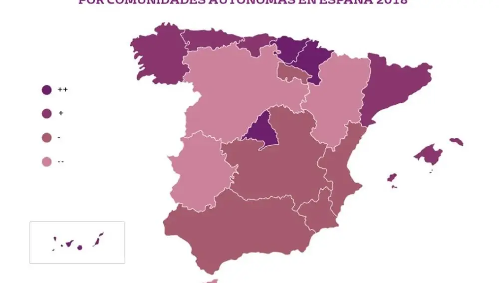 Número de Smartphones robados por Comunidad Autónoma, de acuerdo con los datos del año 2018 | Fuente: GPP Group Spain