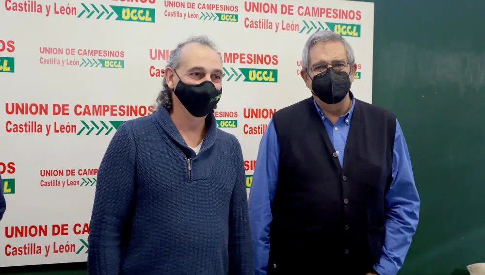 El coordinador de UCCL, Jesús Manuel González Palacín, y el presidente de UCCL Valladolid, Nacho Arias, anuncian movilizaciones