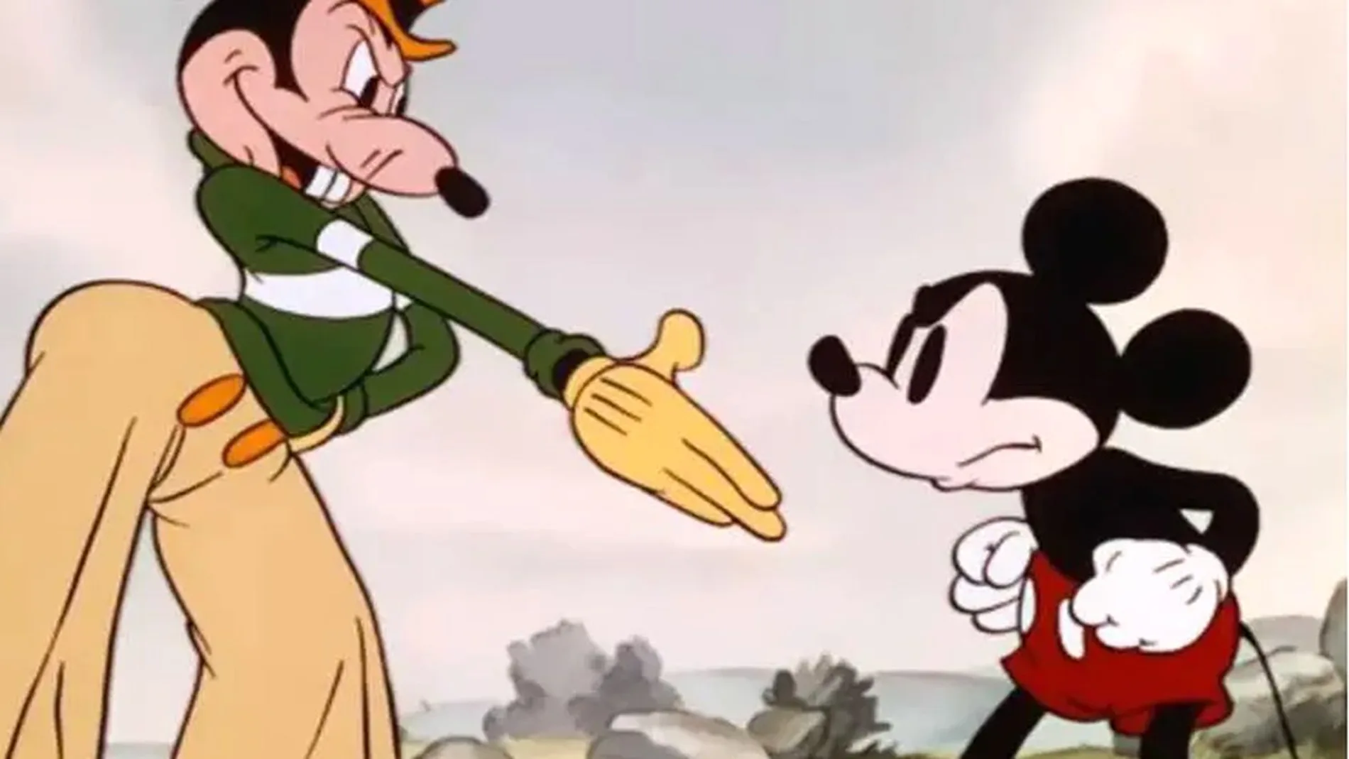 Mortimer, a la izquierda, junto a Mickey Mouse