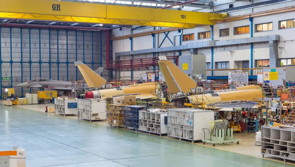 Ensamblaje de Eurofighter en la planta de Airbus en Getafe