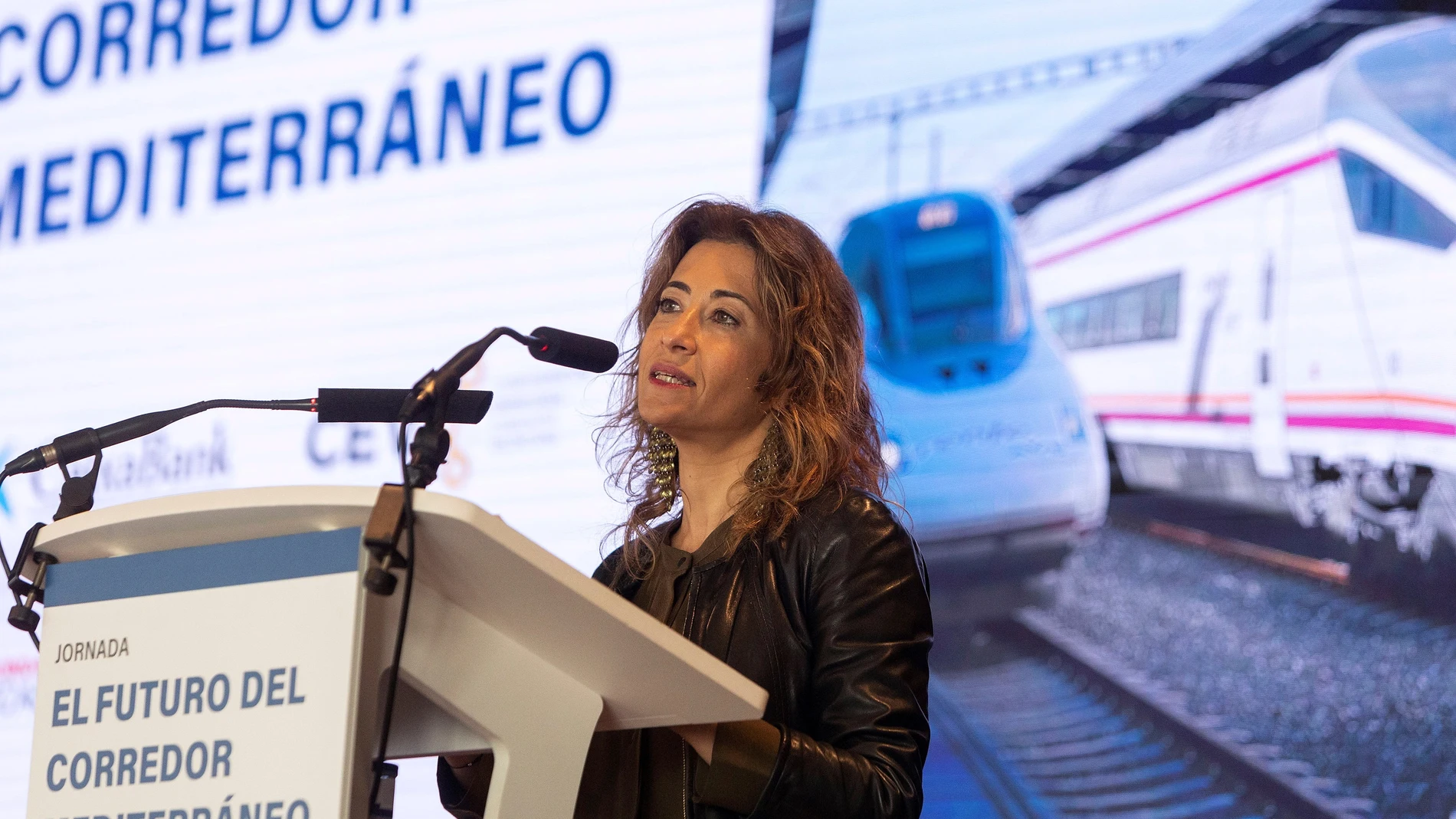 La ministra de Transportes, Movilidad y Agenda Urbana, Raquel Sánchez, interviene en la jornada empresarial "El futuro del corredor mediterráneo"