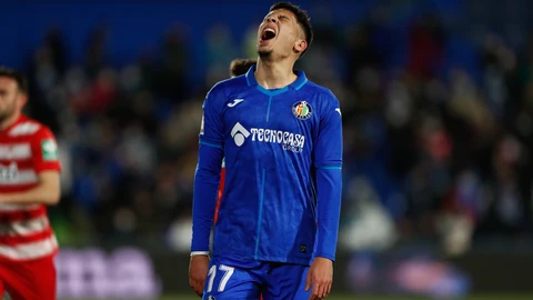 Mathías Olivera con el Getafe.
