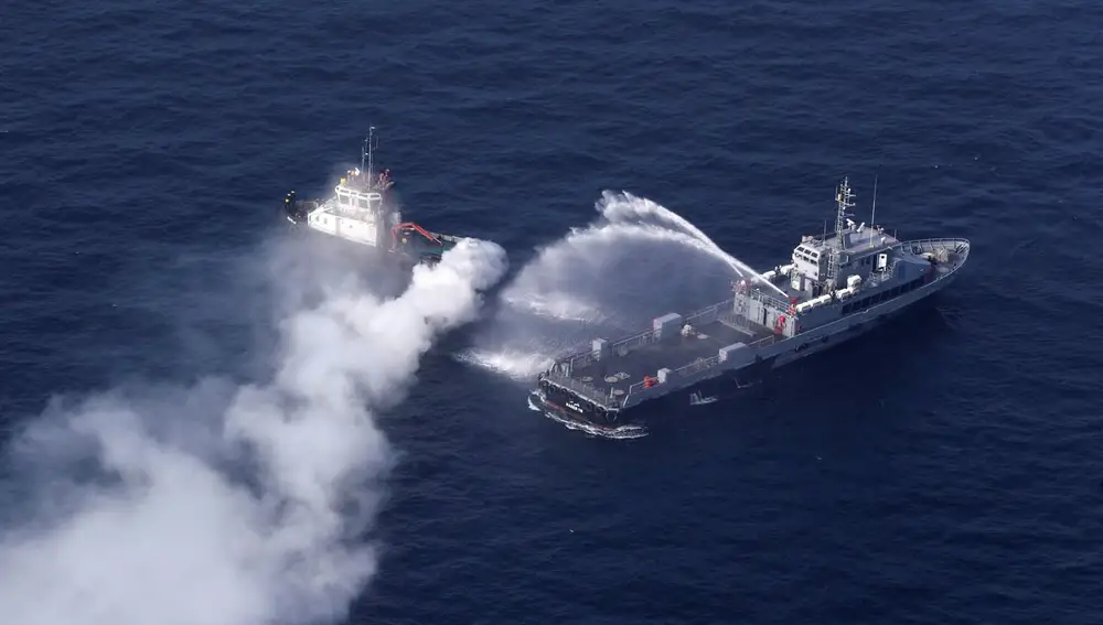 Barcos de guerra en el Índico en las maniobras militares conjuntas entre Rusia, China e Irán