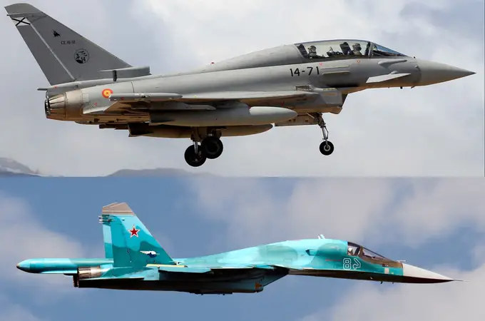 El Eurofighter español versus Su-34 ruso, el cazabombardero temido por la OTAN y Ucrania