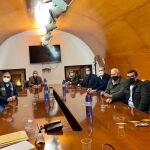 Reunión entre el alcalde y los representantes de las cofradías lorquinas.