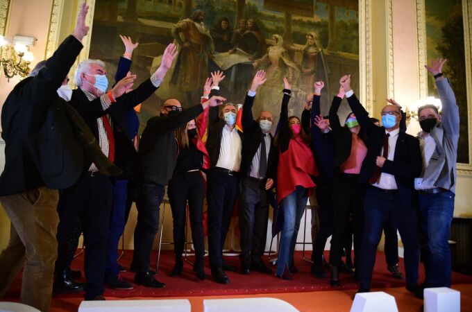 Francisco Igea junto a los eurodiputados y los candidatos de Cs