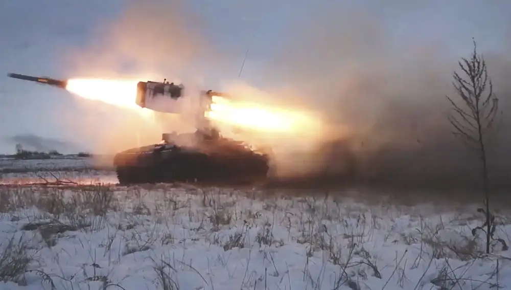 Un misil ruso lanzado en unas maniobras militares en Orenburg en los Urales en diciembre