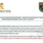 Encabezamiento del PDF adjunto a los &quot;mails&quot; fraudulentos en el que los cibercriminales suplantan la identidad de María Gámez, directora de la Guardia Civil.