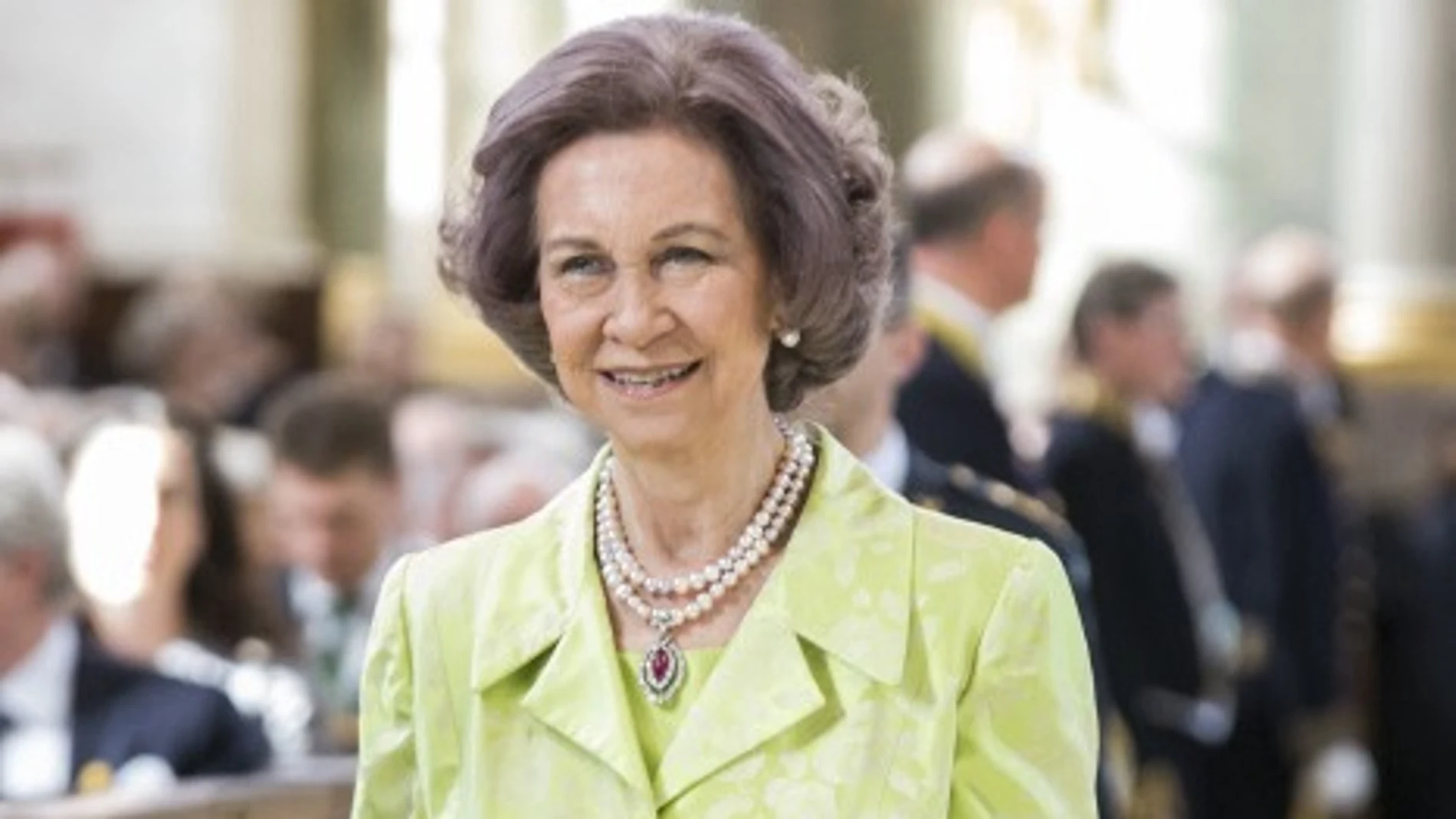 Former Queen Sofia of Spain attending Te Deum thanksgiving service at the RoyalPalace in connection with King Carl XVI Gustaf s 70th birthday April 30