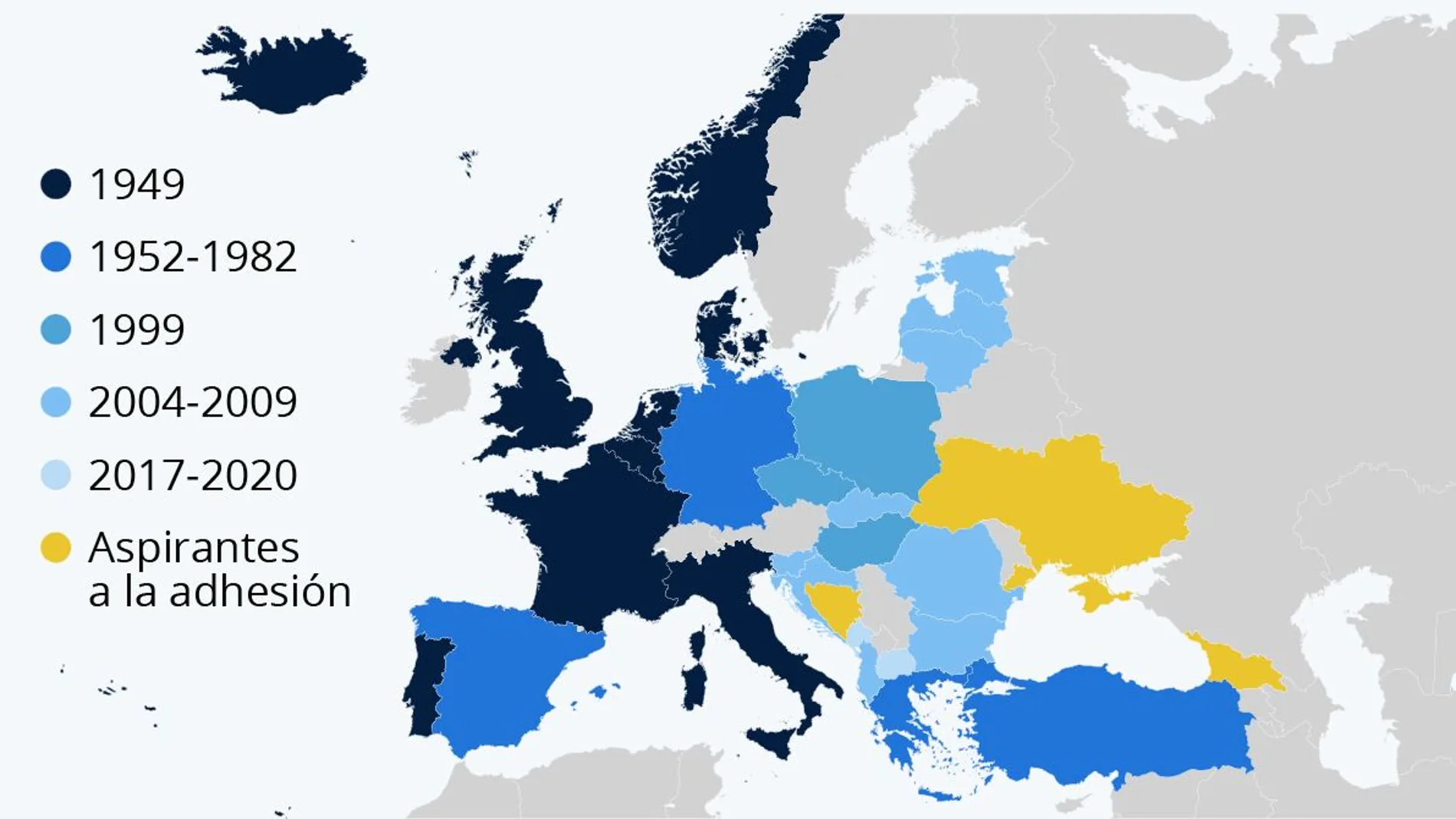 Mapa expansión de la OTAN