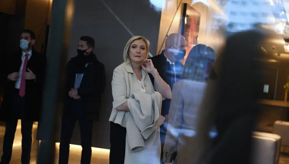 La líder del partido francés Agrupación Nacional, Marine Le Pen, durante la Cumbre de Madrid.