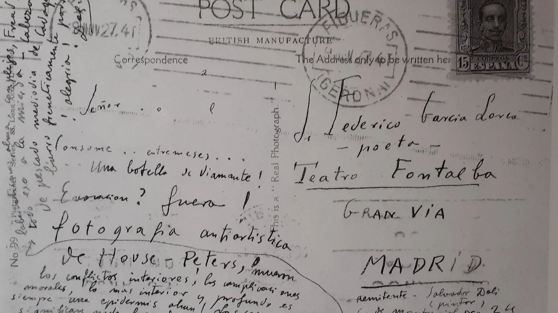 La postal en la que Dalí habla a Lorca del "Ulises" de James Joyce