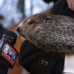 La gente se reunió este miércoles en Gobbler’s Knob una vez que la marmota Phil fue sacada de su madriguera, este 2 de febrero de 2022