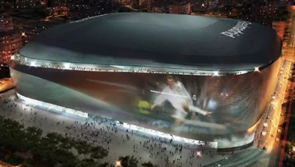 Las espectacular cubierta del Bernabéu permitirá proyectar imágenes