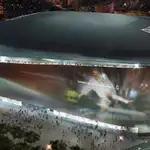 Las espectacular cubierta del Bernabéu permitirá proyectar imágenes