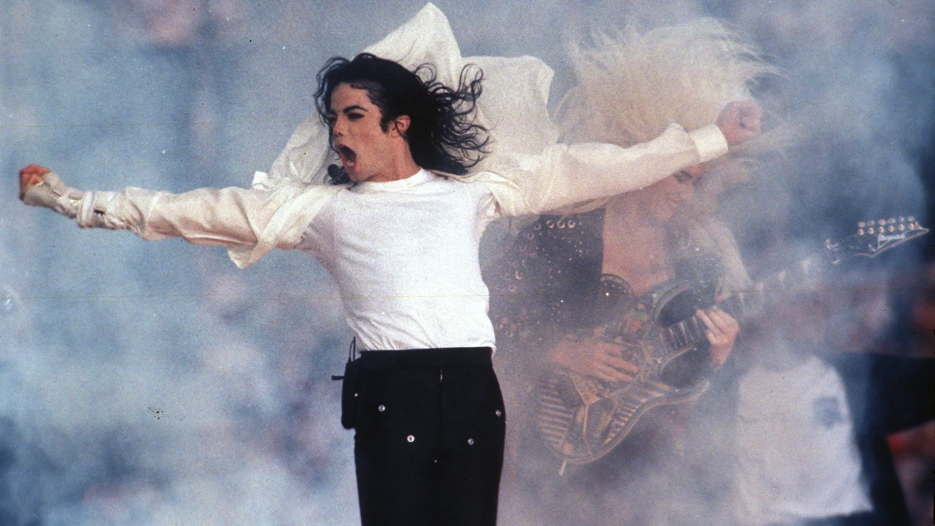 Michael Jackson, actuando en la Super Bowl de 1993