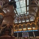 Vista del interior de la Bolsa de Madrid