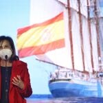 La ministra de Defensa, Margarita Robles, durante la presentación del XCIV Crucero de Instrucción