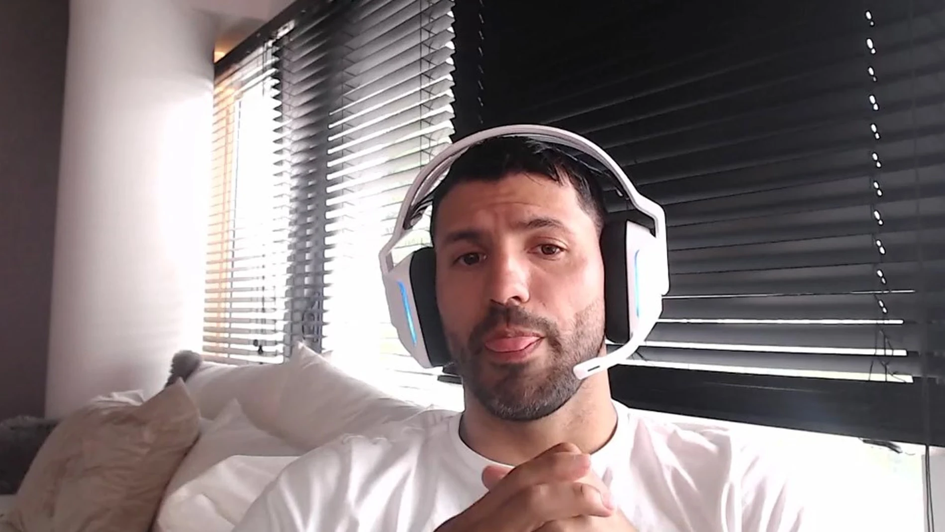 Kun Agüero, en su canal de Twitch