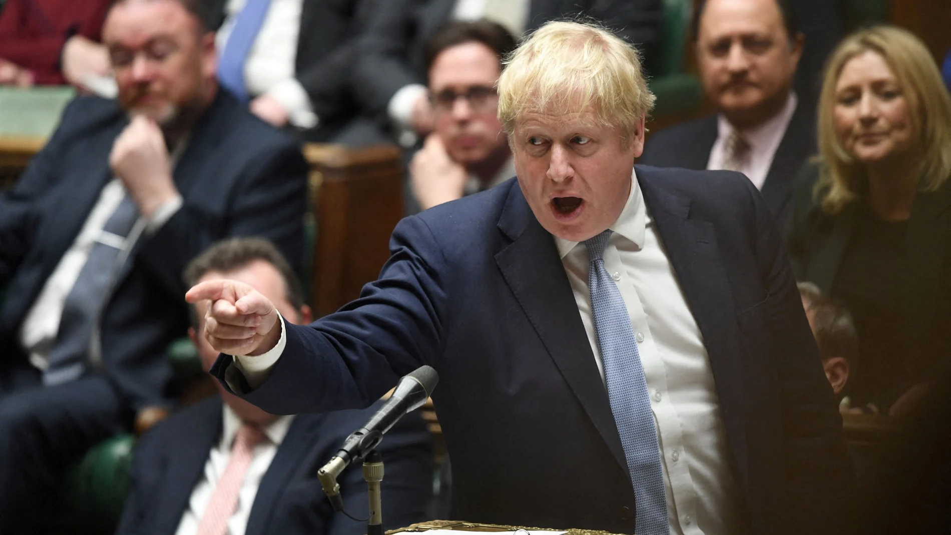 El «premier» Boris Johnson, durante un debate parlamentario en Westminster