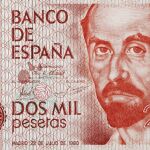 El retrato de Juan Ramón Jiménez por Vázquez Díaz apareció en el billete de 2.000 pesetas