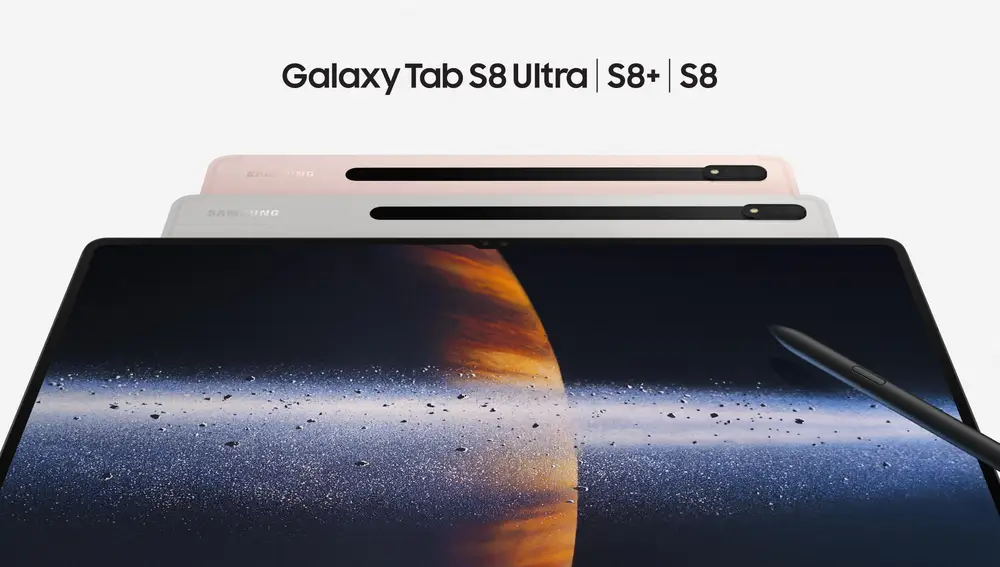 Las pantallas de los Galaxy Tab S8 son compatibles con el S Pen.