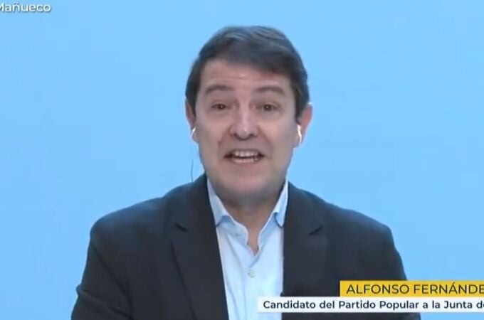 Fernández Mañueco, durante la entrevista en La Hora de La 1