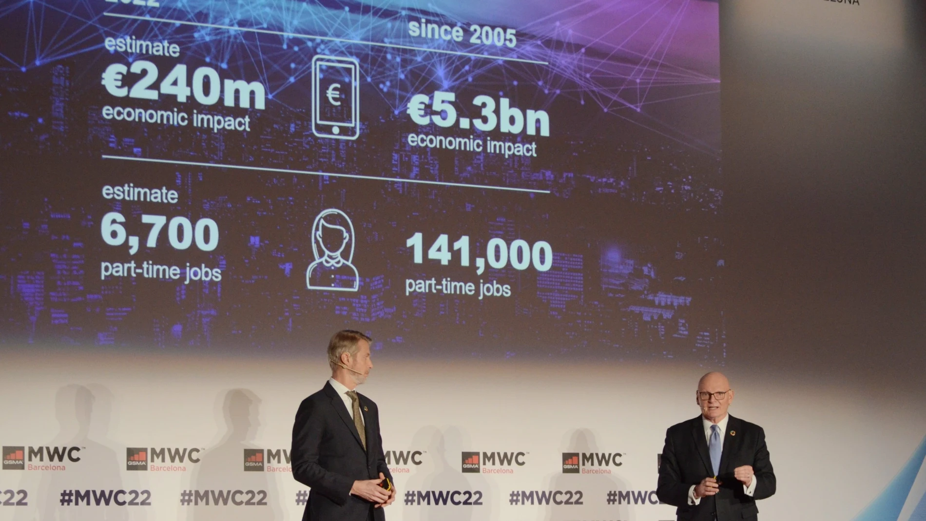 El director general de la GSMA, Mats Granryd y el CEO de la GSMA, John Hoffman, comparecen para informar sobre las últimas novedades del Mobile World Congress 2022