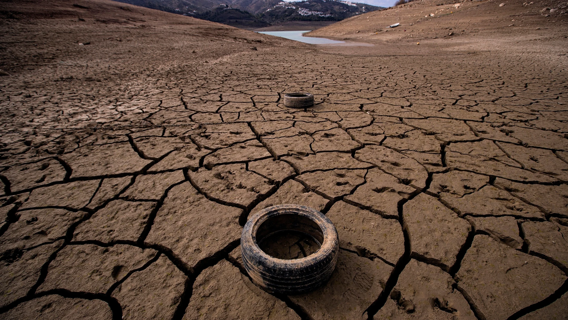 Vista del emabalse de la Viñuela (Málaga), que oficialmente se encuentra en situación de sequía grave