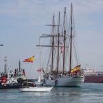 CActo de despedida del buque escuela de la Armada española, el "Juan Sebastián Elcano"