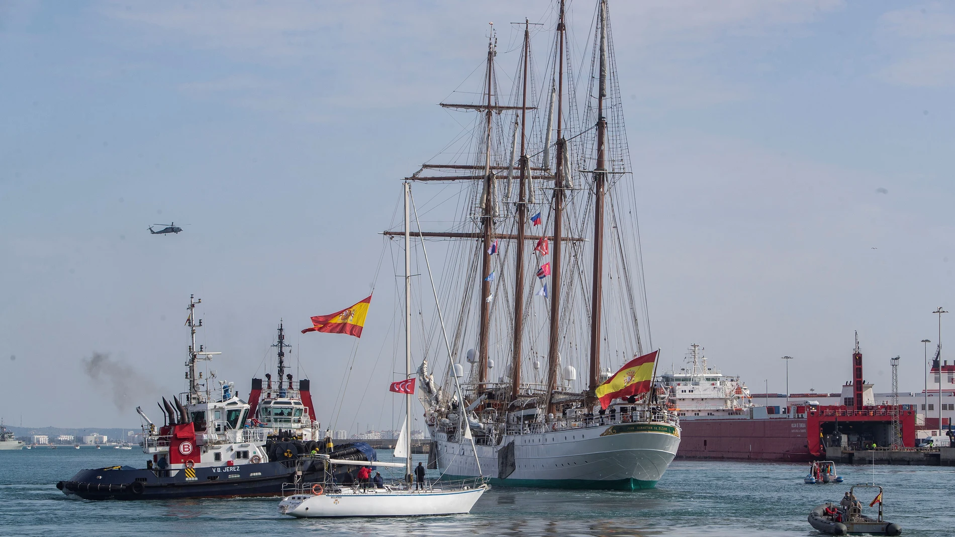 CActo de despedida del buque escuela de la Armada española, el "Juan Sebastián Elcano"