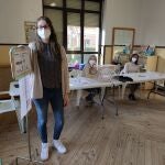 Sara peña Moradillo, la joven de 34 años que ha tenido que venir de Alemania a Peñafiel (Valladolid) para estar en una mesa electoral