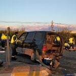 Estado en el que ha quedado uno de los vehículos siniestrados