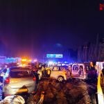 Accidente múltiple en la C-32 en Calella (Barcelona). BOMBERS DE LA GENERALITAT