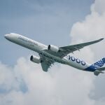 Un Airbus A350-1000 en la feria de Singapur